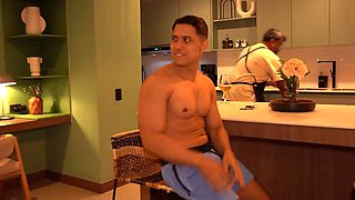 Stepmother ends up fucking her husbands muscular stepson behind his back