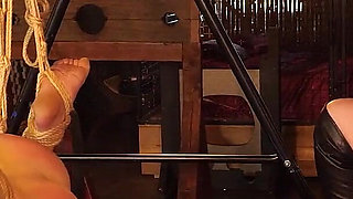 Slave Mila's Ass & Back Welt Marked Red by Goddess Vivienne L'amour's Relentless Whipping and Caning Lashes in Extreme Dominatio