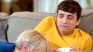 Takes Cum On Her Big Tits After Servicing Stepsons Cock - Ricky Spanish And Dee Williams