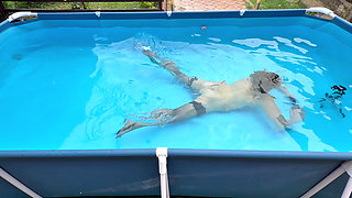 Breath Holding Underwater in Pool