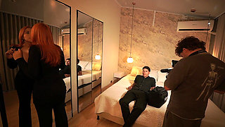 Behind the Scenes! Red-haired Stepsister Gets Fucked in the Hotel by Thiago