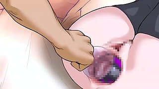 Cartoon porn of fisted pussy with a bottle