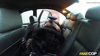 Inwards woman: waitress gets a cops helmet in her ebony arse
