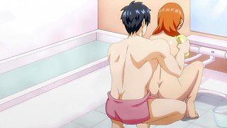 Big cock teenager washes and fucks his eager young MILF wife right on the slippery bathroom floor (Subbed) (Uncensored)