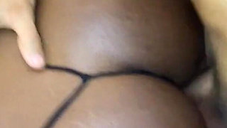 Ebony BBW Goddess Riding a White Latino Stud