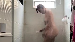 Day 8 #Voyeur - She is taking a shower, her body is
