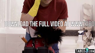 Stepmom gives a naughty task to stepson