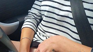 Playing with my pussy while driving - Public Car Webcam Solo