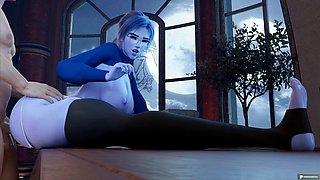 Widowmaker Overwatch - Blue Babe with Big Dicks - 3d hentai, anime, 3d porn comics, sex animation, rule 34, 60 fps