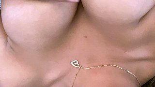 Hot amateur shakes her big boobs