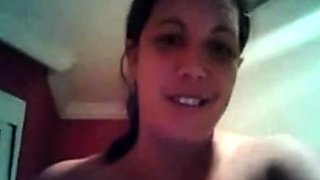 Brazilian Brunette Amateur Fingers on Webcam