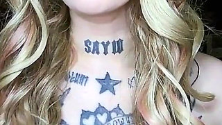 Sexy Alternative Blonde Drinking and Burping