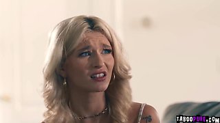 Blonde Tricked into Sofa Fuck