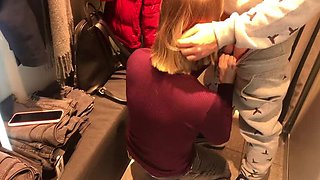 Amateur Ukrainian Girl Gabry Rozby Sucks Cock in Store Changing Room - Sneaky Public Blowjob & Cum Swallow