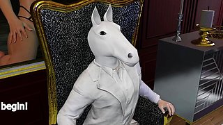 Hot 3D redhead licking a pussy while getting fucked