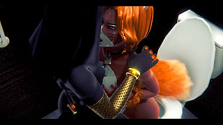 Furry Hentai - Anubis the Dogboy with a Foxygirl in a Toilet - Japanese Asian Manga Anime Film Game Porn
