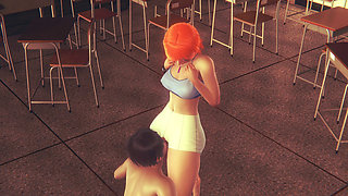 Redhead Teen Pussy Licking & Fingering - Intense Orgasm in 3D Hentai Animation