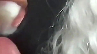 Big-titted Slut Enjoys Sucking Three Cocks That Fill Her Mouth with Lots of Hot Cum.