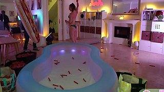 Lovely Amateur teen brunette masturbating outdoor