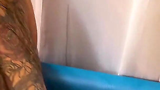 Beautiful Brunette Rides Her Stepbrother's Big Cock with Her Tight Pussy in the Kitchen