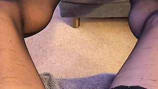 Things got a bit too much clad in naughty lingerie and my pussy plugged vibrating away. Cumming through nylon French knickers