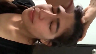 Desi BF Cum on Her Cute and Innocent Girlfriends Face Fuck