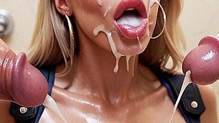Police Woman Ruby and Jared in Gloryhole Club, Big Tits, Gloryhole Bukkake, Big Dick Sucking Cock