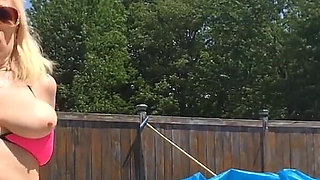 Poolside Bikini Tits Bouncing Orgasm