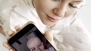 Cumtribute Bald Girl Cleanup Her Phone After