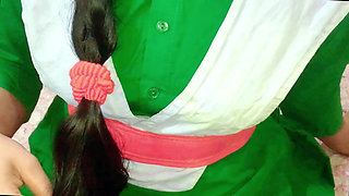Desi Babe in Uniform Fantasy Dress Teases Her Lover - Part 1