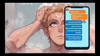 My New Girlfriend Taboo Hentai Game Ep.15 Sexting My GF While Stepsis Twerk on My Hard Cock!