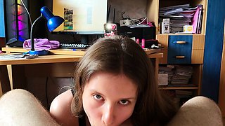 Cumshot wanting amateur MILF wanks cock in POV video