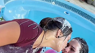 Poolside Messy Girls Wet Jeans, Cream, Ripped Denim & Total Chaos - Part 2