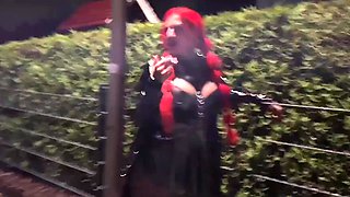 Redhead slut with big tits, never refuses a ride on a hard dick POV