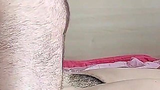 Sensual Massage of a Hot Couple with Oil on the Body. Foreplay in the Bedroom with an Amateur Couple.