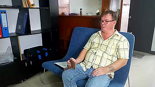 SEXRETARY Office domination, Customer fucks the secretary in the mouth and pussy Scene  2 55