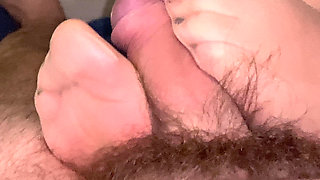 Playing with Pantyhose on Cock
