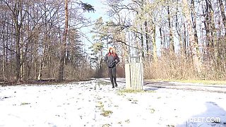 Outdoor pissing session with a passionate redhead Summer Angel