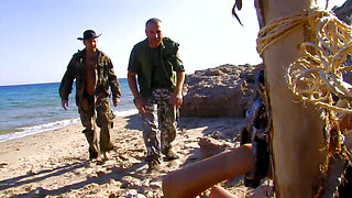 Anal fucking ass fingering on the beach