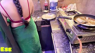 Sammy Sins Fucks Indian Housewife in Kitchen - Homemade Doggy Style with Big Natural Tits and Dirty Talk