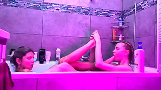 Bathroom Lesbian Feet Licking