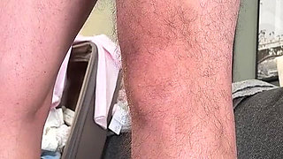 Hot Sexy Tennis Girl in Short White Skirt Goes No Panties and Gives a Handjob to Take Cum on Big Boobs