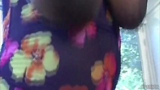 Busty Ebony Bitch Banged In Her Hairy Snatch