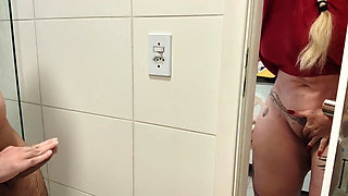The Naughty Stepmother Watched Her Stepson Take a Shower