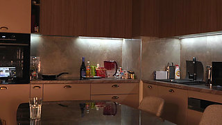 Sexy Blonde Masturbates on a Table with a Vibrator