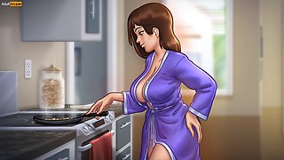 Stepmom Mia from Summertime Saga gets into some naughty gameplay fun
