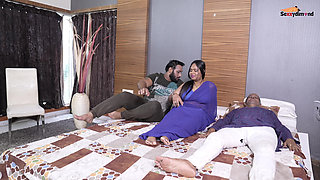 Indian Threesom Wife Hubby and Stepfather Hardcore Fucking Big Long Dick.