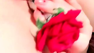 Blonde amateur gives webcam show with toys