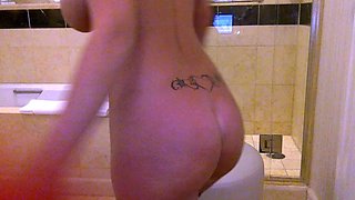 Shaved pussy blonde Tasha Reign with big boobs goes solo