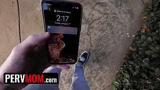 Big titted step mummy sophia west rubs her juicy cougar pussy while wanking step son's dong - pervmom